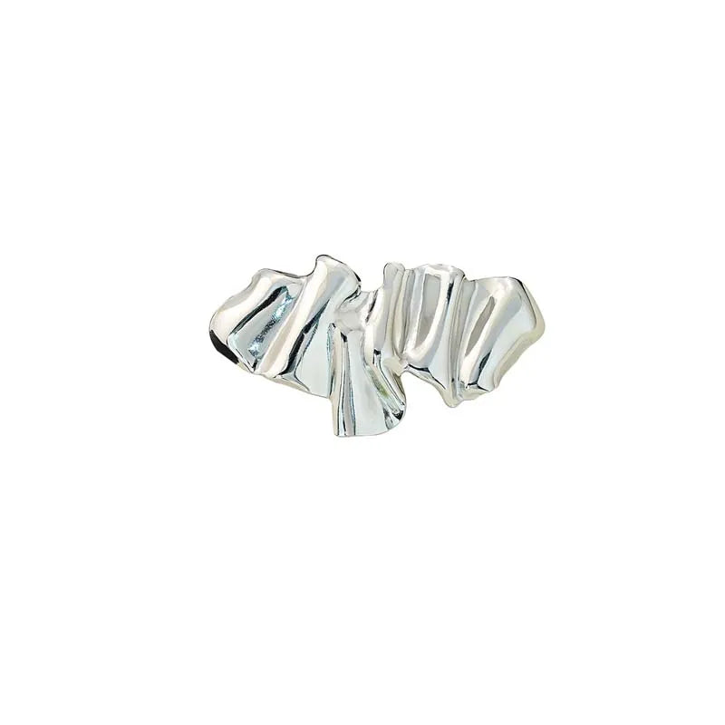 Fashion Metal Irregular Pleated Brooches for Men Women Punk Gold Color Geometric Personality Sweater Brooch Jewelry Accessories