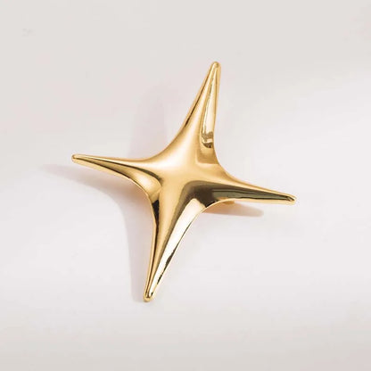 Punk Rock Silver Color Metal Cross Star Brooches for Men Women 2026 New Trendy Four Pointed Star Lapel Brooch Pins Jewelry