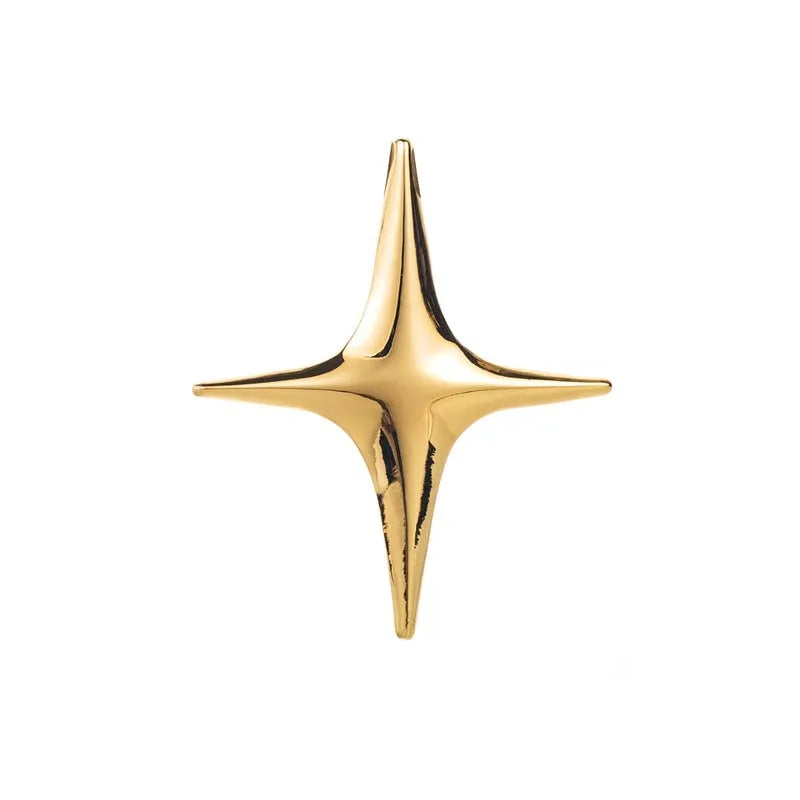 Punk Rock Silver Color Metal Cross Star Brooches for Men Women 2026 New Trendy Four Pointed Star Lapel Brooch Pins Jewelry