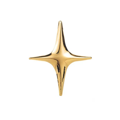 Punk Rock Silver Color Metal Cross Star Brooches for Men Women 2026 New Trendy Four Pointed Star Lapel Brooch Pins Jewelry